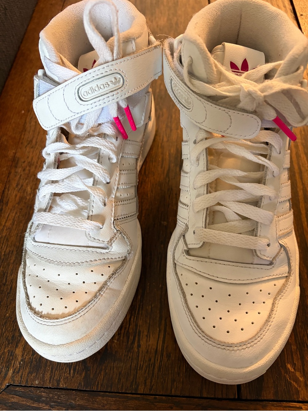 Adidas Forum Midwhite Shock Sneakers with Pink Accents